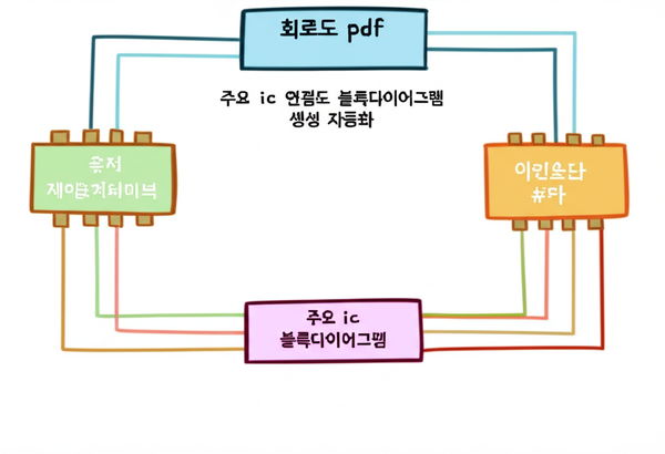 회로도 pdf 로 주요 ic 연결도 블록다이어그램 생성 자동화