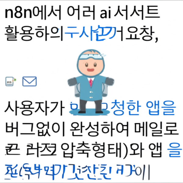 n8n에서 여러 ai 서비스를 활용하여 사용자가 요청한 앱을 버그없이 완성하여 메일로 코드(프로젝트 압축형태)와 앱 을 첨부하여 자동 전송하기
